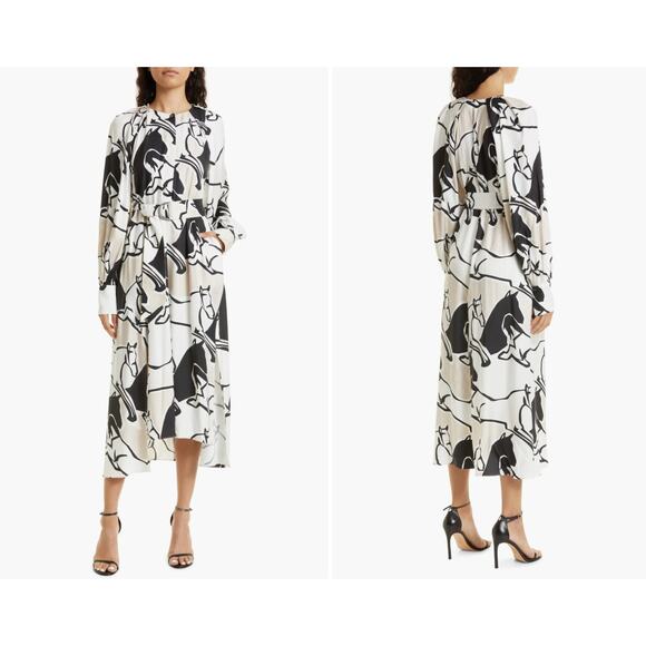 Ted Baker Dresses & Skirts - Ted Baker Sydnei Horse Print Long Sleeve Shirtdress Size 2 NEW No Belt